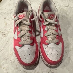 Nike Kids Pink and White dunks